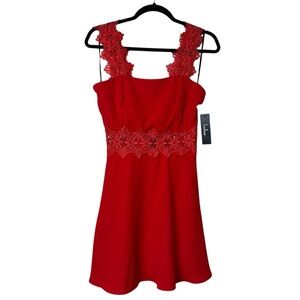 Lulus Red Lace Detail Dress NWT Size S